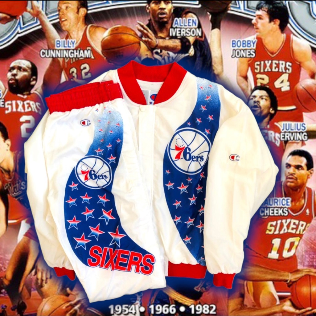 Vintage % Authentic Philadelphia 76’ers 1990's Champion Warm-Up